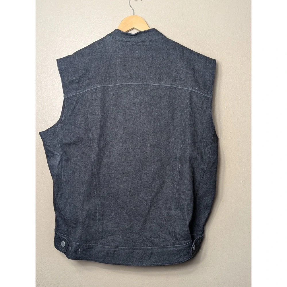 Street & Steel Motorcycle Vest Mens 2XL Black Biker Denim Riding Gear Pockets